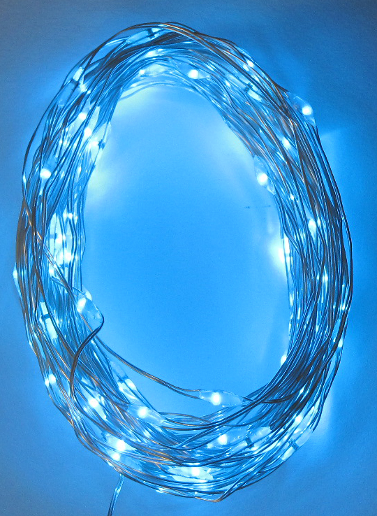 Lampki świąteczne 100LED niebieskie USB
